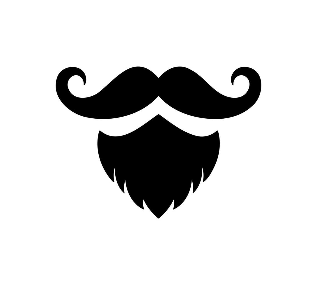 Black silhouette stylish beard and mustache design perfect for father's day or men's day celebration vector