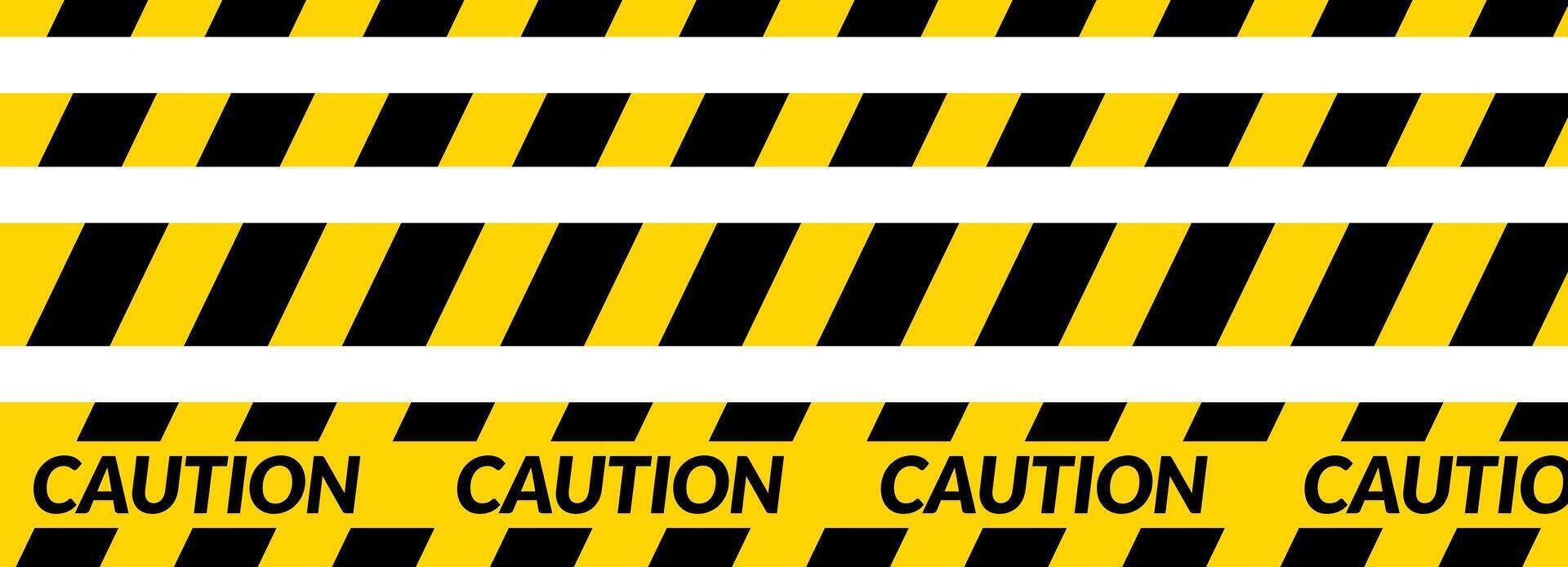 Distinctive Black and Yellow Warning Tape Design, Featuring Diagonal Stripes for Clear Hazard Indication, Ideal for Safety vector
