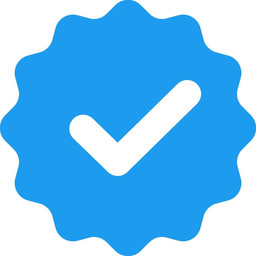 Official Verified Badge or Blue Tick Icon vector