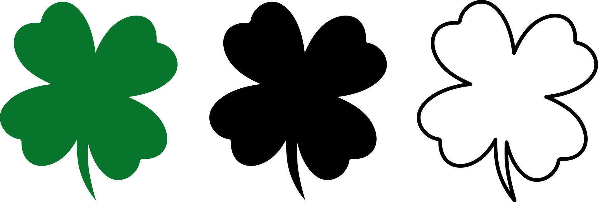 Collection of Four Leaf Clover Designs vector