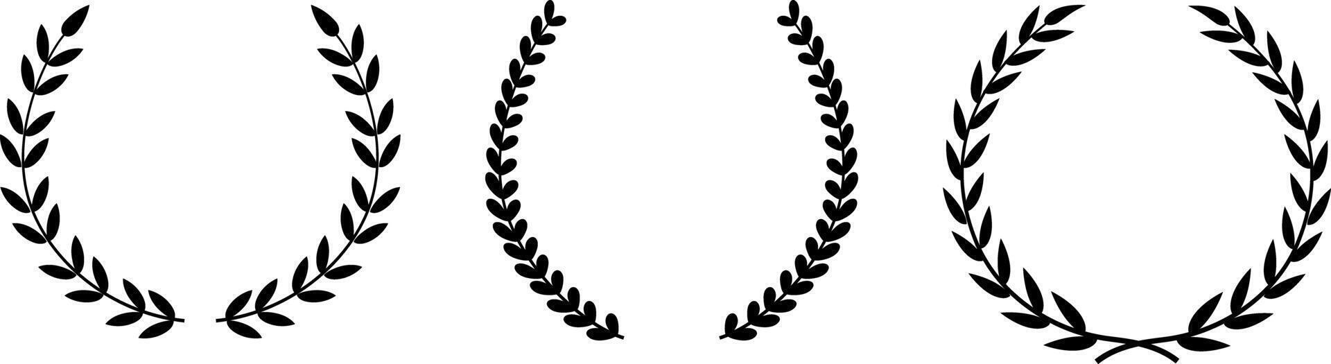 Diverse Collection of Laurel Wreath Silhouettes vector