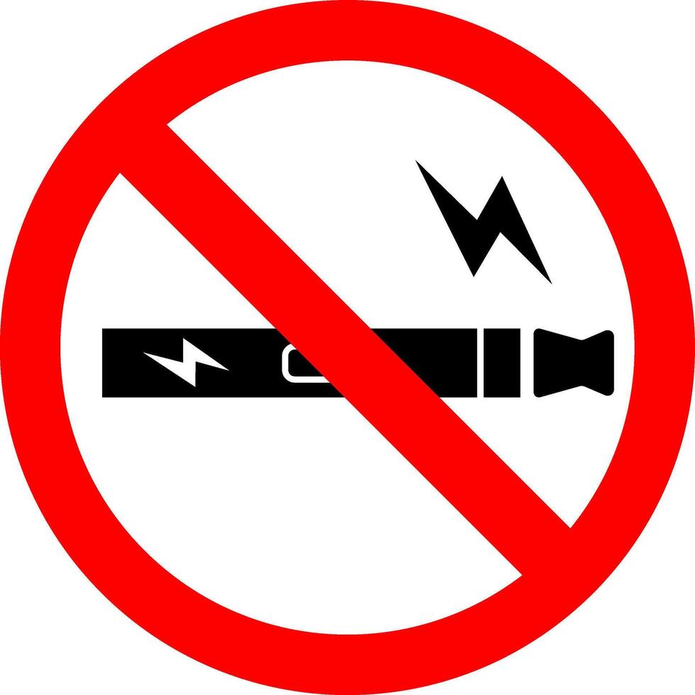 Prominent No Vaping Sign with an Interdiction Cutter, Clearly Prohibiting Electronic Cigarette Use vector