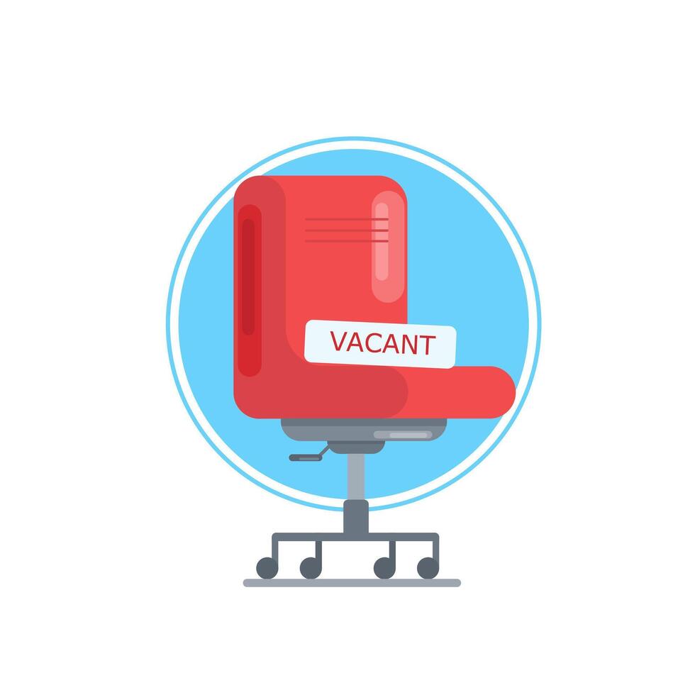 Flat illustration vacant, jobseeker chair vector