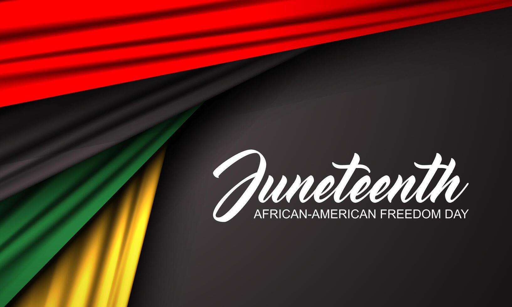 Juneteenth 19 June Celebration event template with red black green yellow flag vector