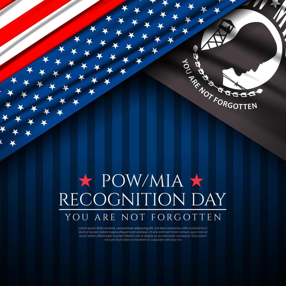 Banner template for National POW MIA Recognition Day Design Background Illustration vector