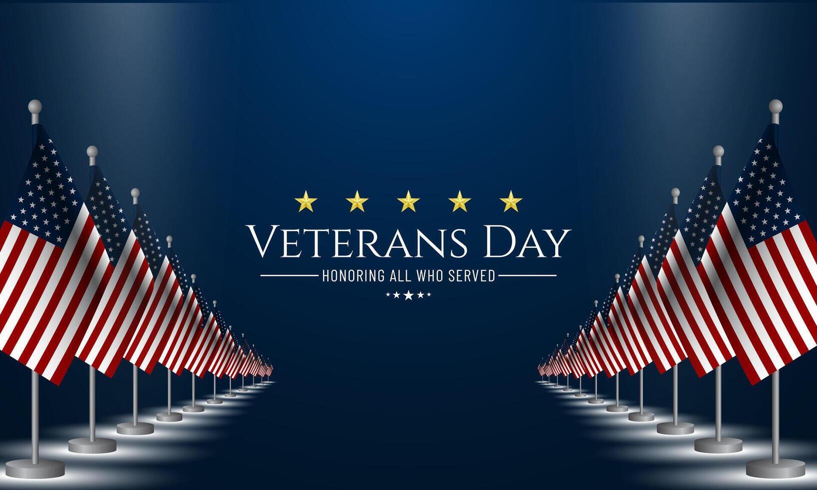 background template for Happy Veterans Day United States of America vector