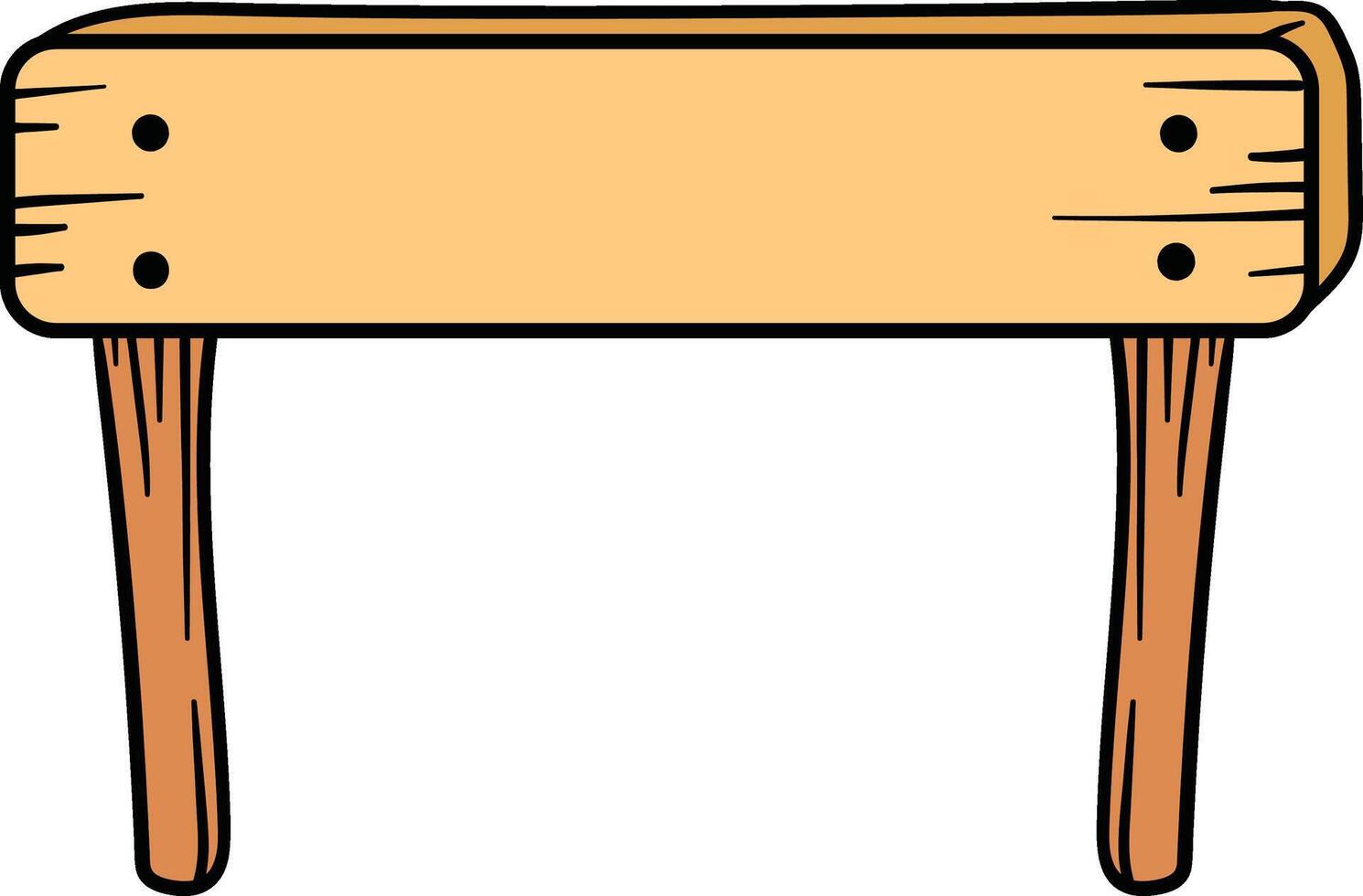 Wooden signboard with two legs illustration vector