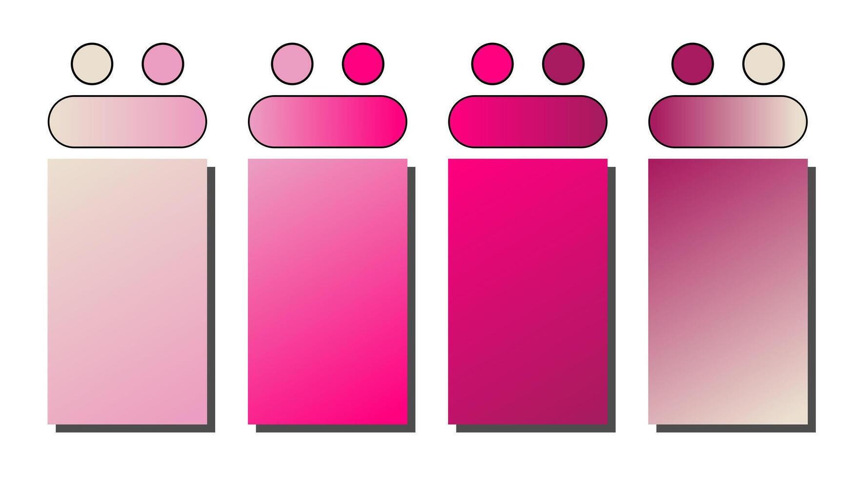 Set of gradient background. Cover set design with Champagne, Hot Pink, Fuchsia, Pink color. Beautiful abstract gradient for covers, wallpapers, branding, business cards illustration vector