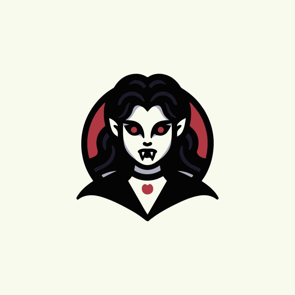 a vampire with red eyes and black hair vector