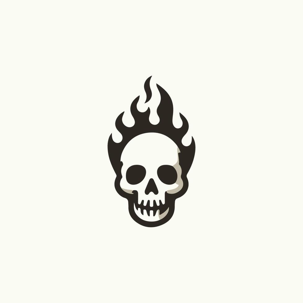 symbol skull with flames on it is the logo for a company vector