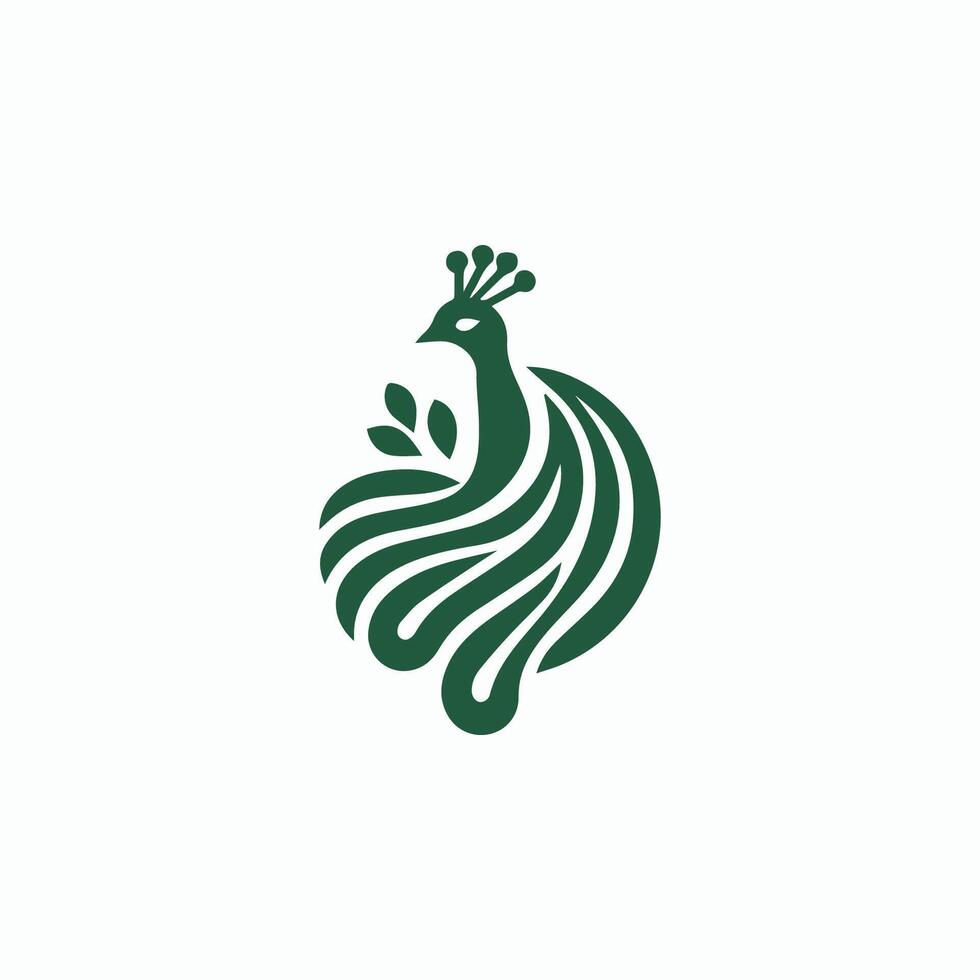 a green peacock logo on a white background vector