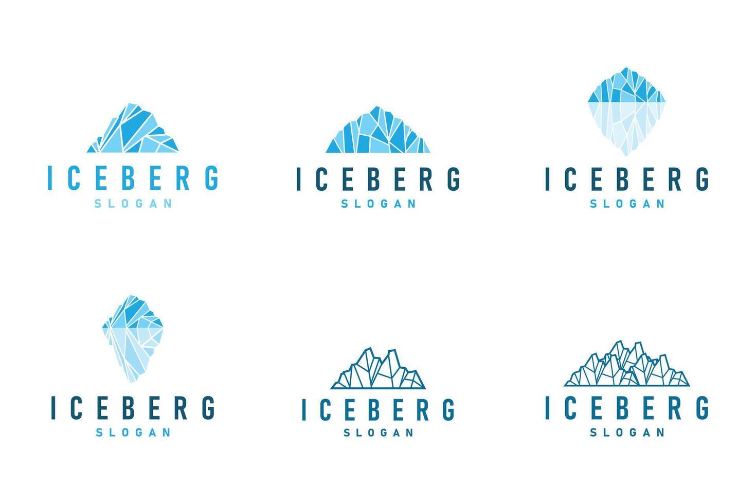 Set Bundle Collection Antarctic Cold Mountain Iceberg Logo Design, Simple Illustration vector