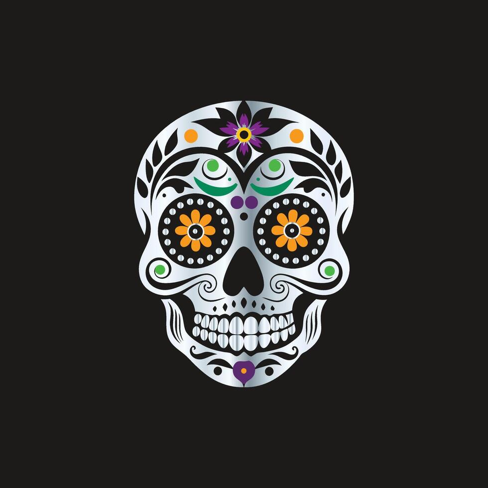 day of the dead sugar skull illustration. skull vector