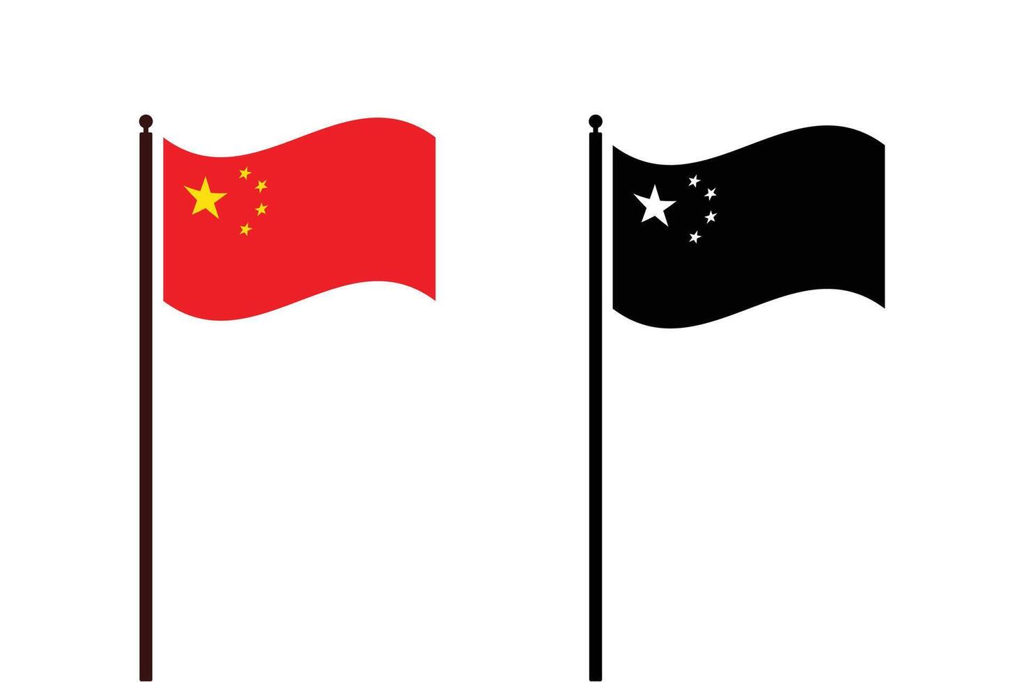 Chinese flag flying on white background vector