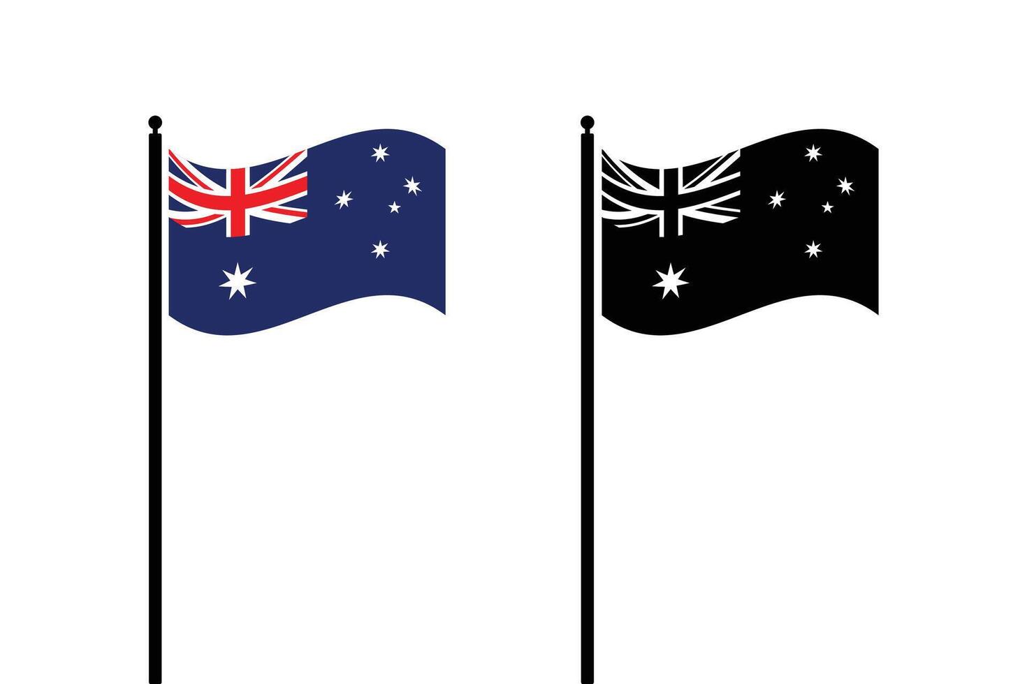 Australian flag flying on white background vector