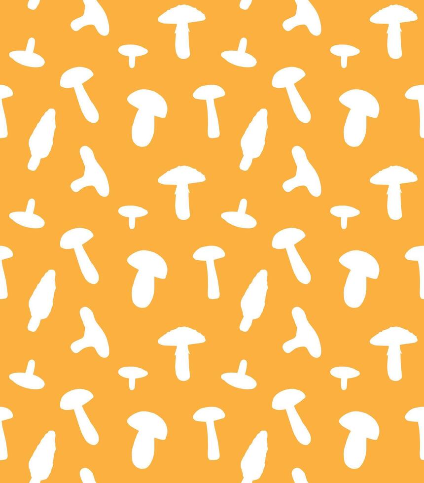 Seamless pattern of drawn doodle sketch mushrooms isolated vector
