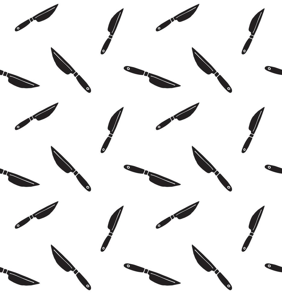 Seamless pattern of hand drawn doodle sketch knife on white background vector