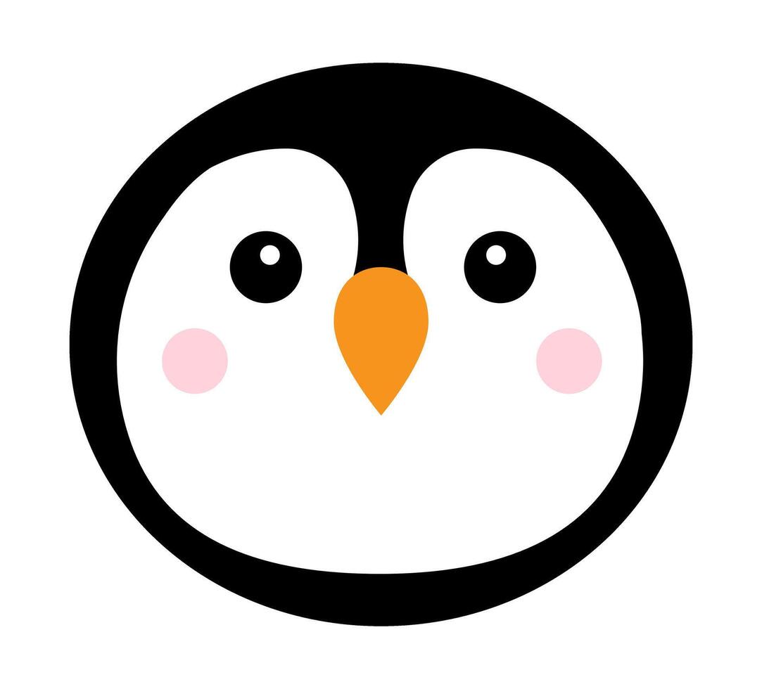 Hand drawn flat penguin isolated on white background vector
