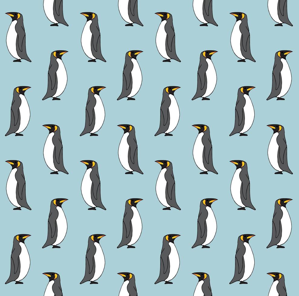 Seamless patterns of hand drawn doodle sketch penguin isolated on background vector