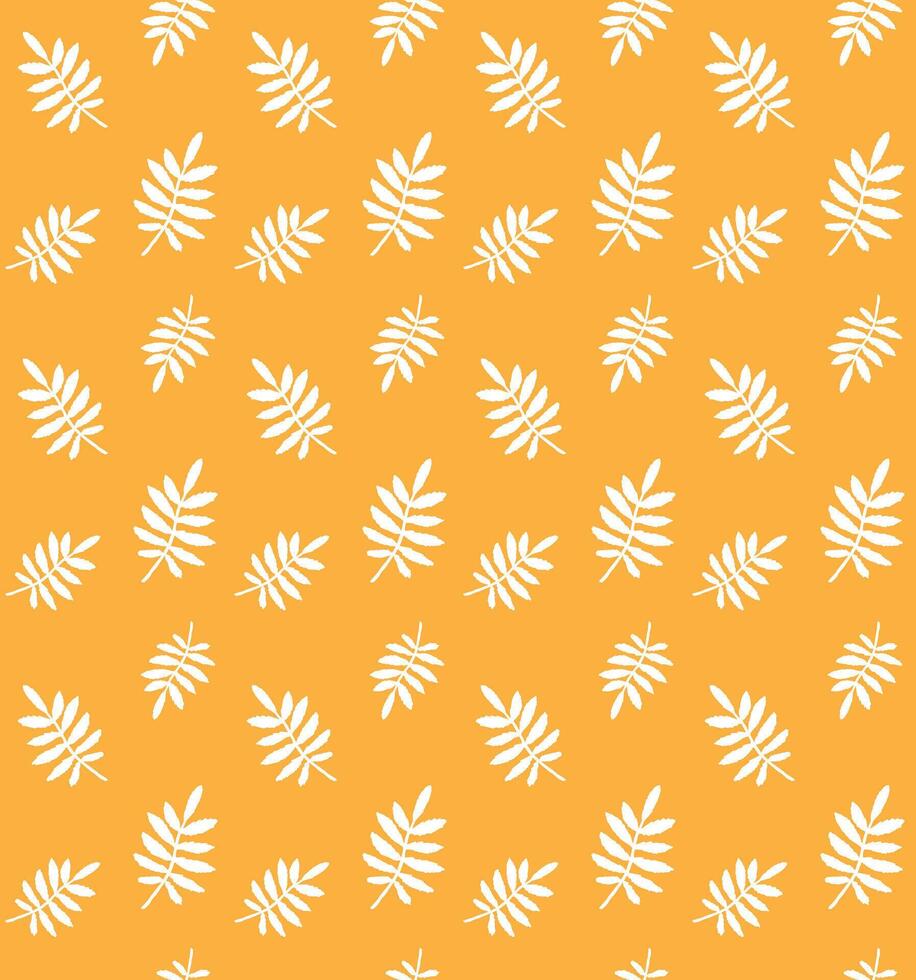 Seamless pattern of hand drawn doodle sketch rowan leaf isolated on background vector