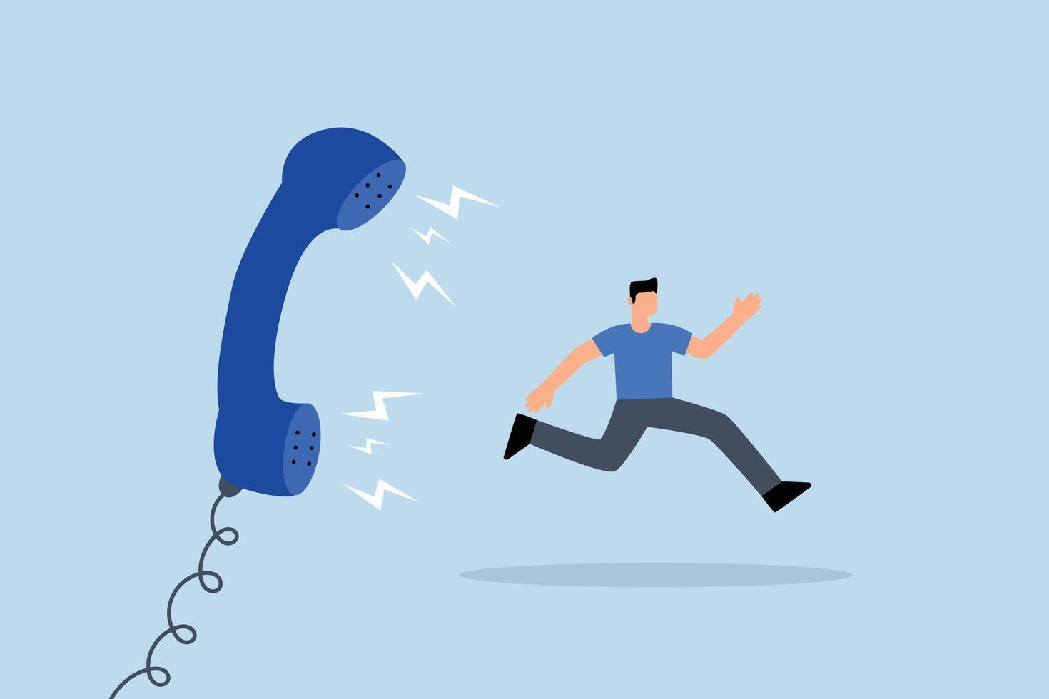 Customer complaint, Business owner running from customer on the phone. vector