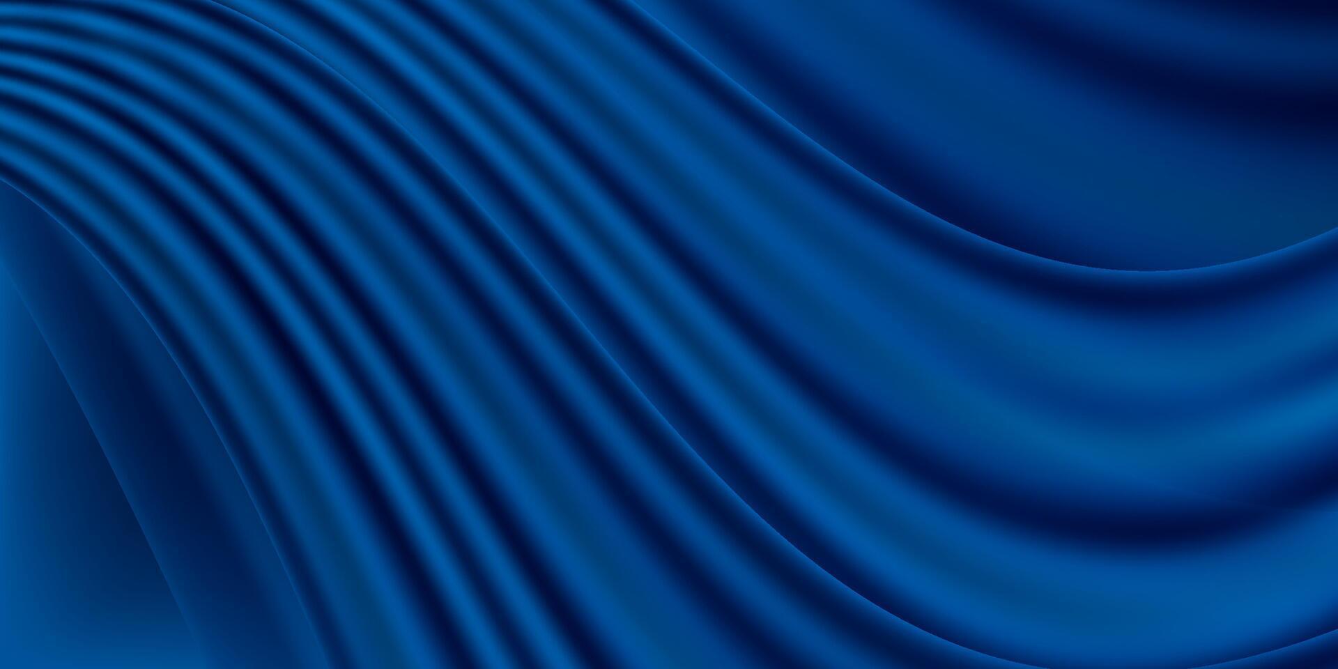 Abstract luxury blue cloth or liquid wave or wavy folds of grunge silk texture satin velvet material, luxurious background or elegant wallpaper vector