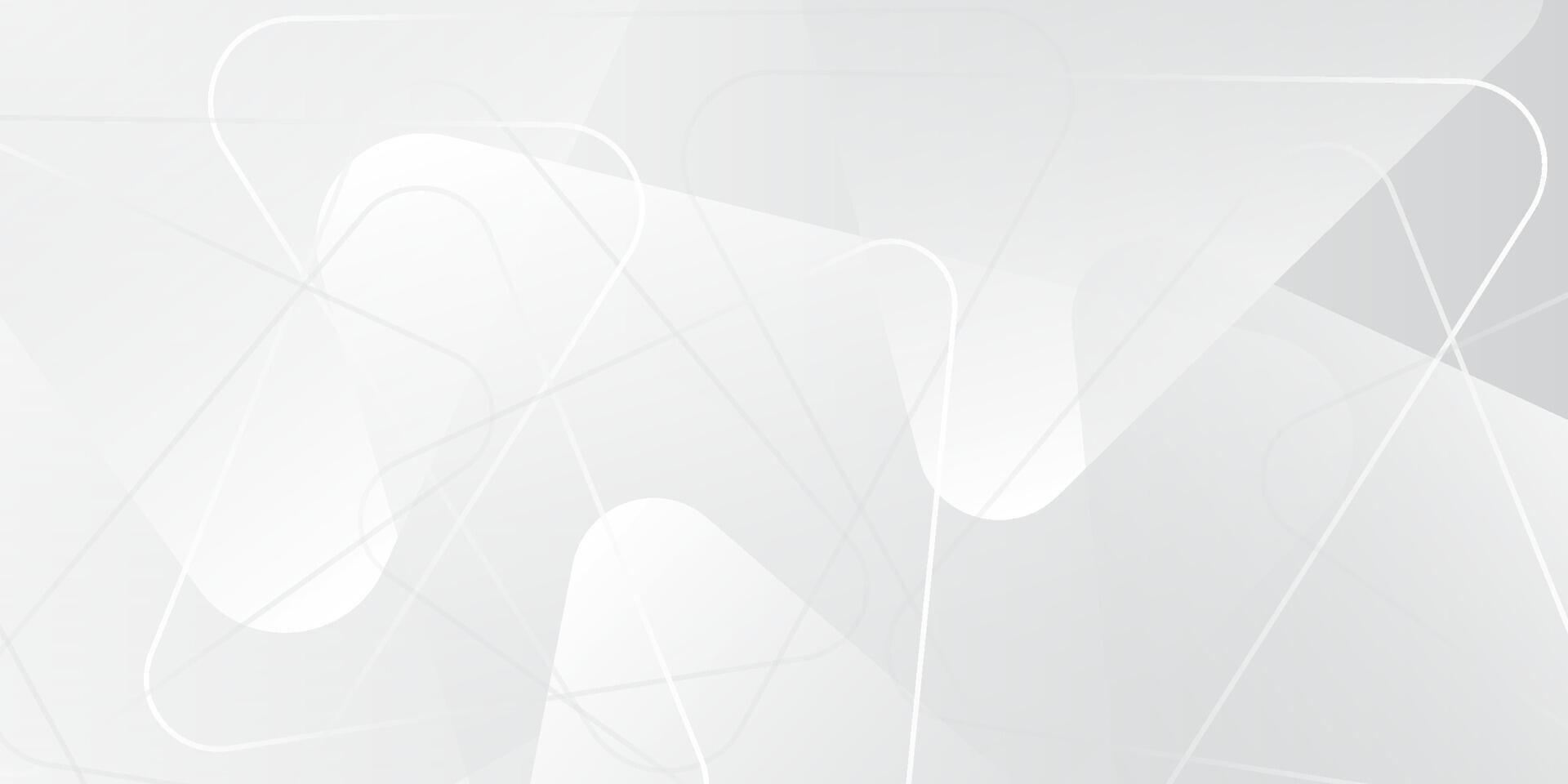 3D white geometric abstract overlap layer on bright space with rounded triangles effect decoration. Graphic design element modern style concept for banner, flyer, card, cover, or brochure vector