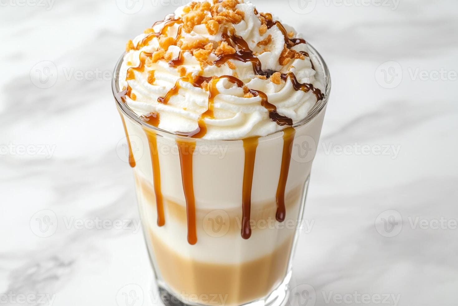 Cold Brew Coffee With Caramel Syrup, Copy Space, Food Photography photo