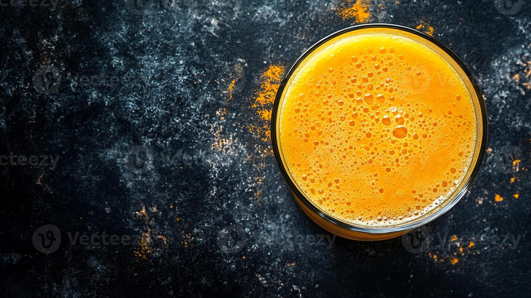 Top View Mango Pineapple Smoothie, Food Setting photo