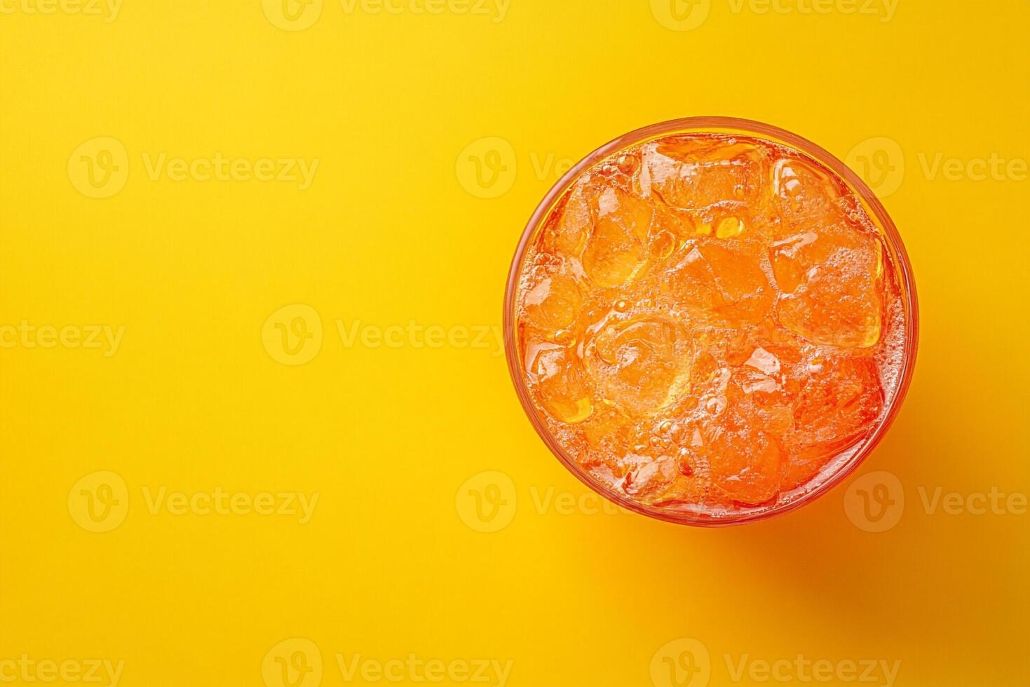 Top View Of Grapefruit Soda On Vibrant Background With Copy Space, Food Photography photo