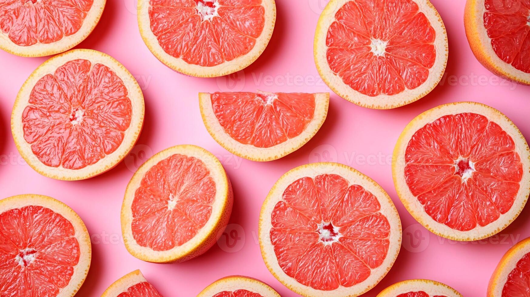 Top View Sparkling Grapefruit Water, Food Setting photo