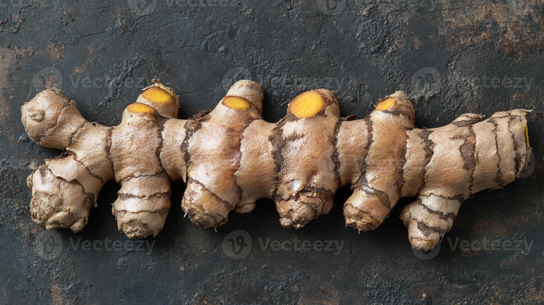 Top View Turmeric Ginger Shot, Food Setting photo