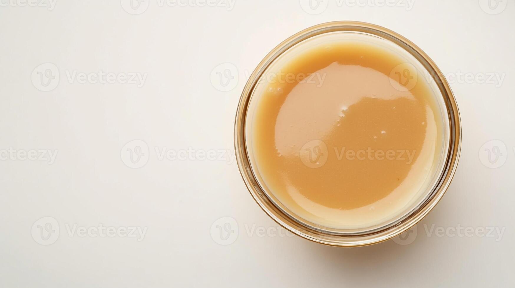 Top View Large Bowl Of Mashed Potatoes With Gravy, Food Image photo