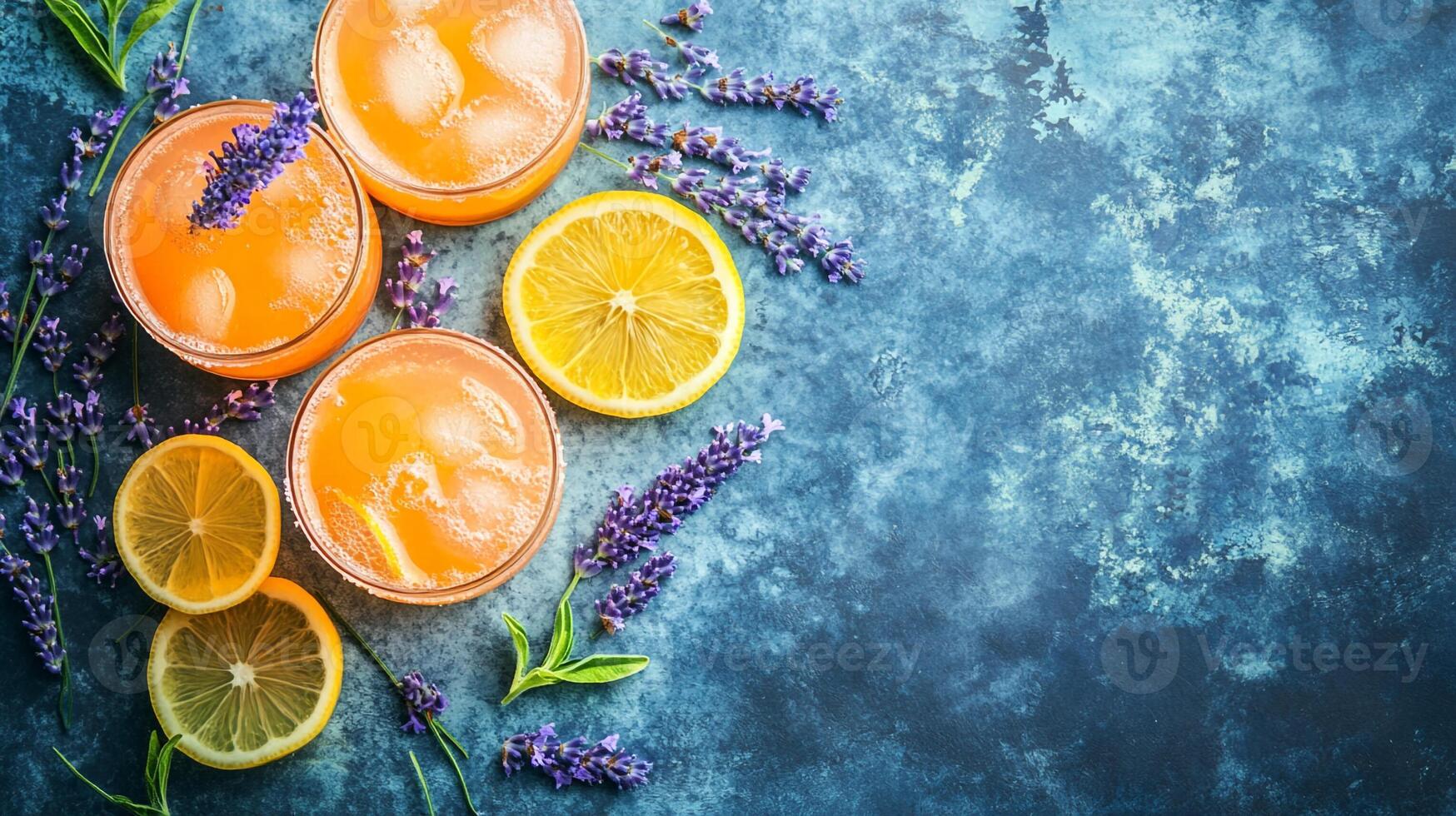 Top View Lavender Lemonade, Food Image photo
