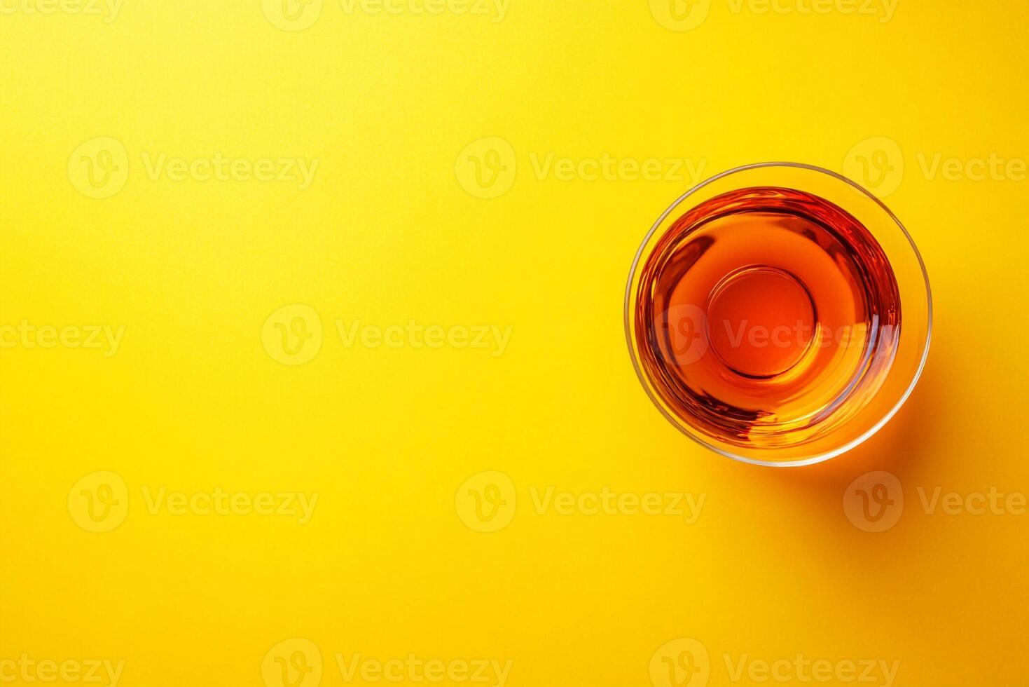 Top View Of Dry Sherry On Vibrant Background With Copy Space, Food Setting photo
