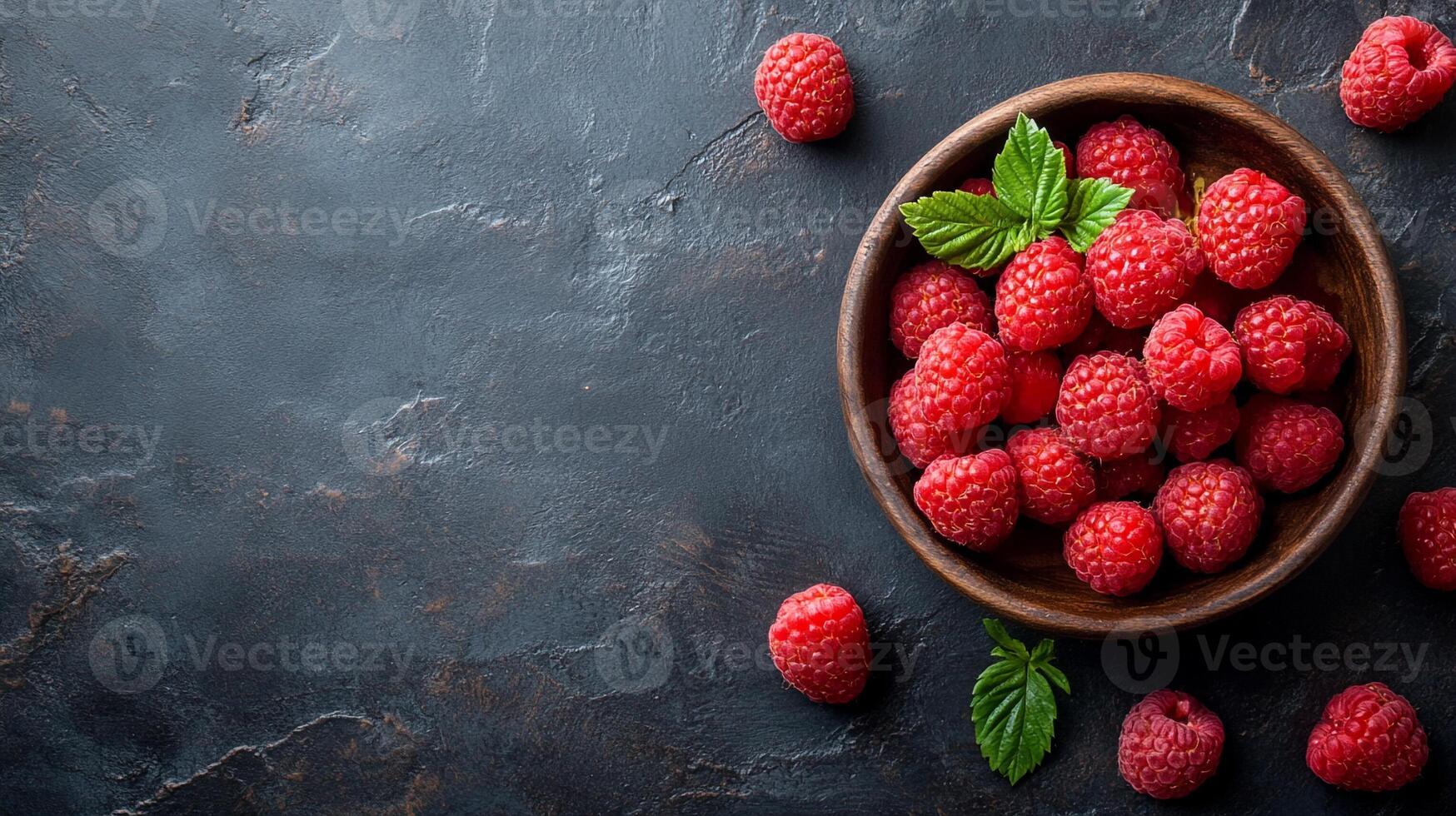 Top View Raspberry Clafoutis, Food Image photo