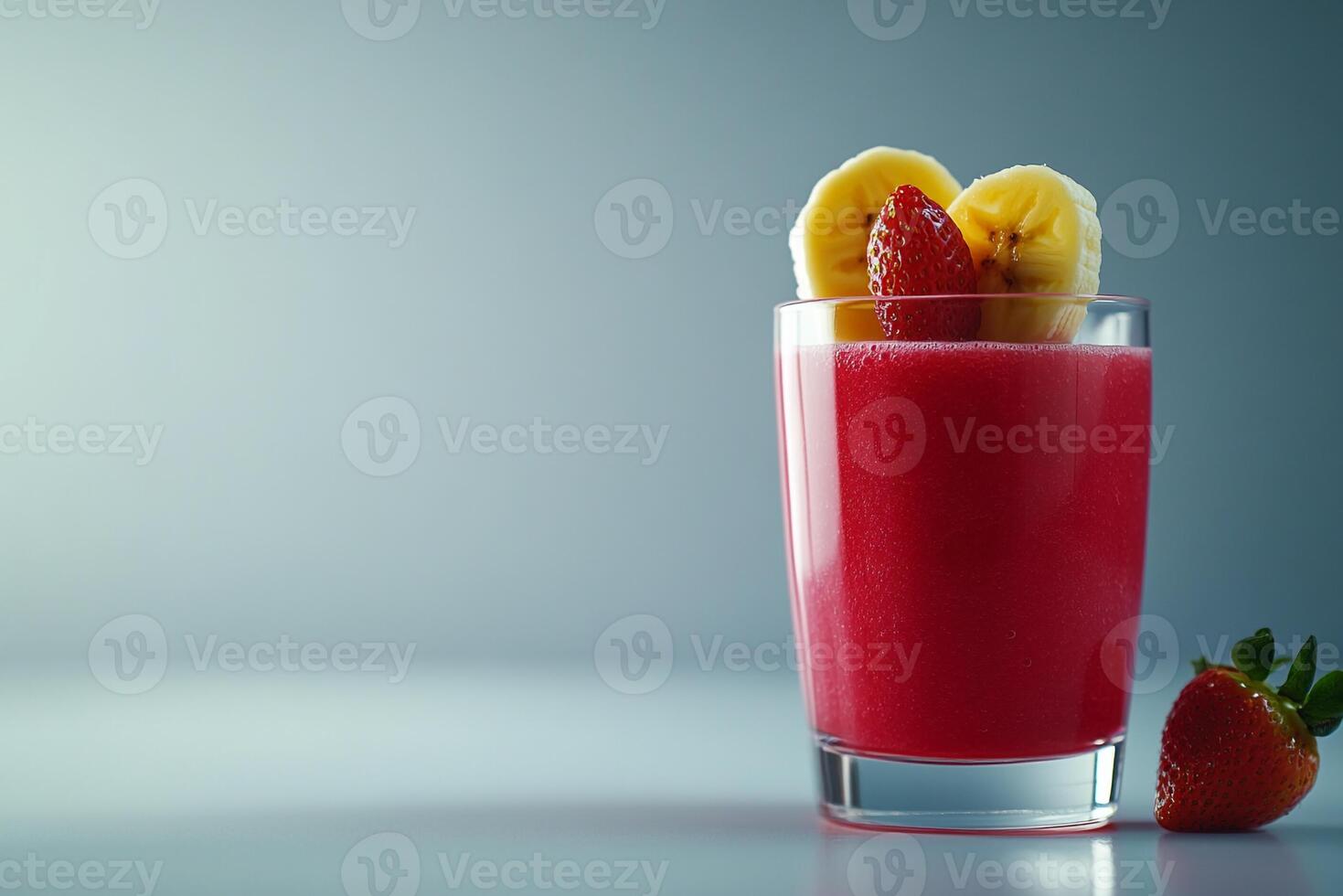 Strawberry Banana Smoothie, Copy Space, Food Image photo