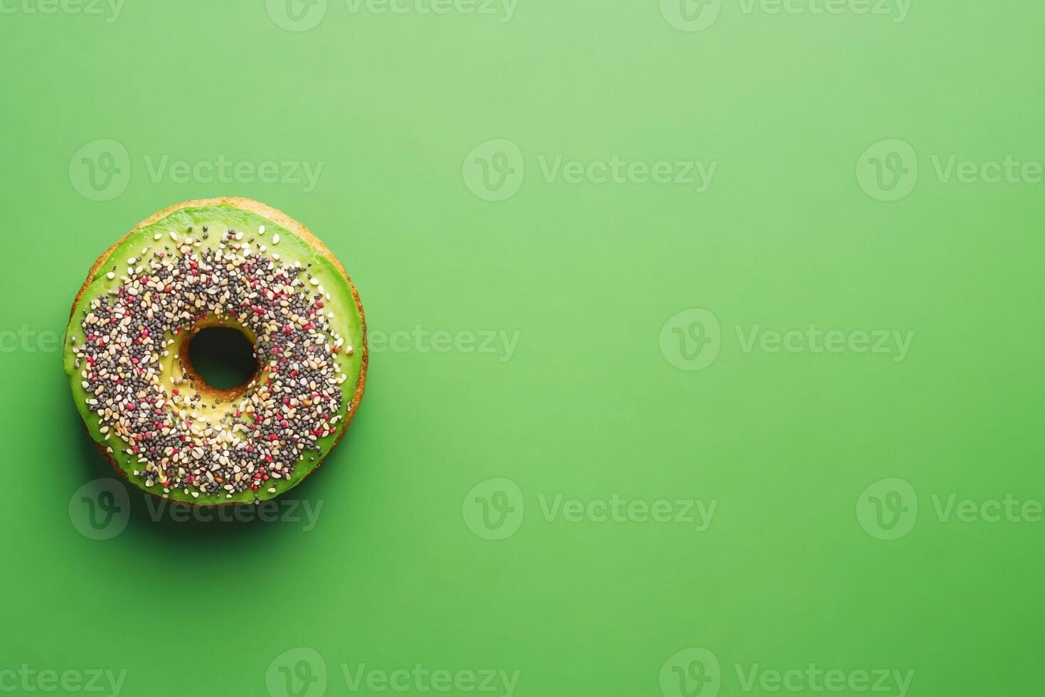 Top View Of Avocado Toast With Everything Bagel Seasoning On Vibrant Background With Copy Space, Cuisine Photography photo
