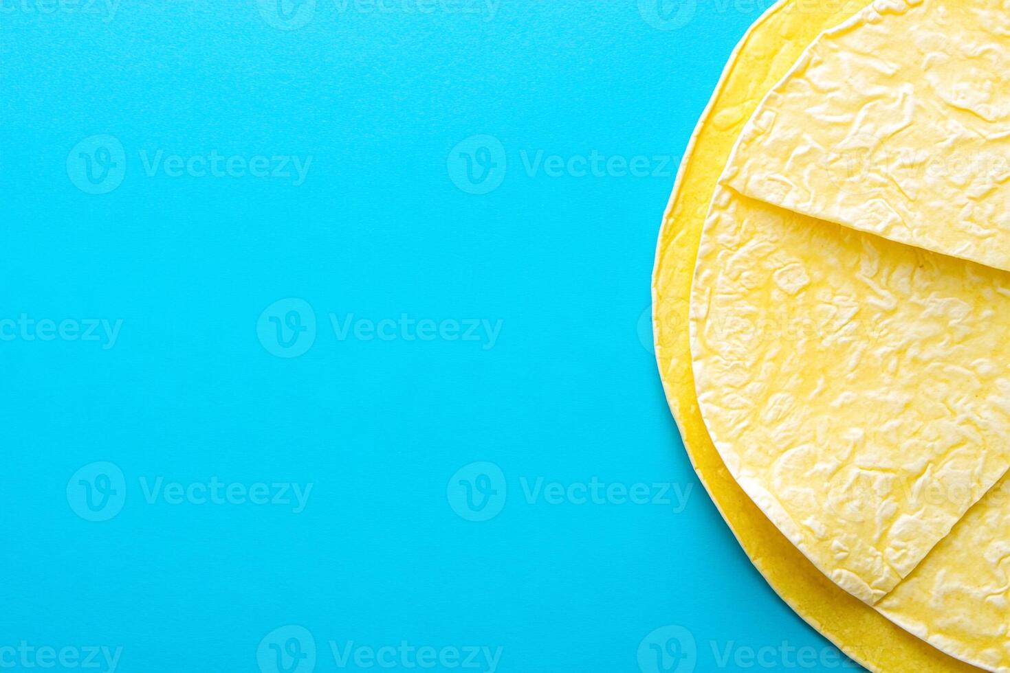 Top View Of Baja Fish Tacos With Cabbage Slaw On Vibrant Background With Copy Space, Cuisine Photography photo