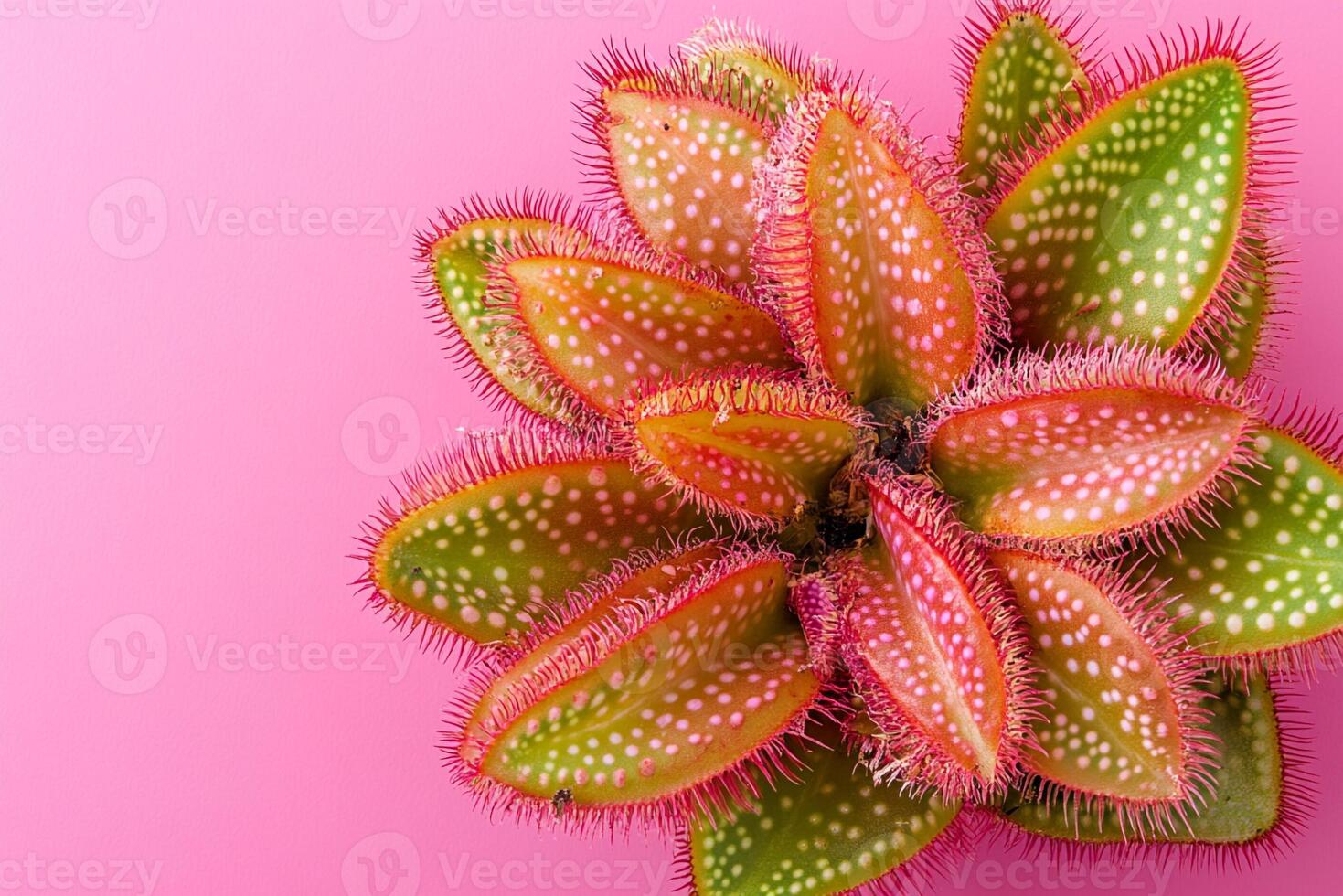 Top view Cephalotus follicularis on a vibrant background, plant setting photo
