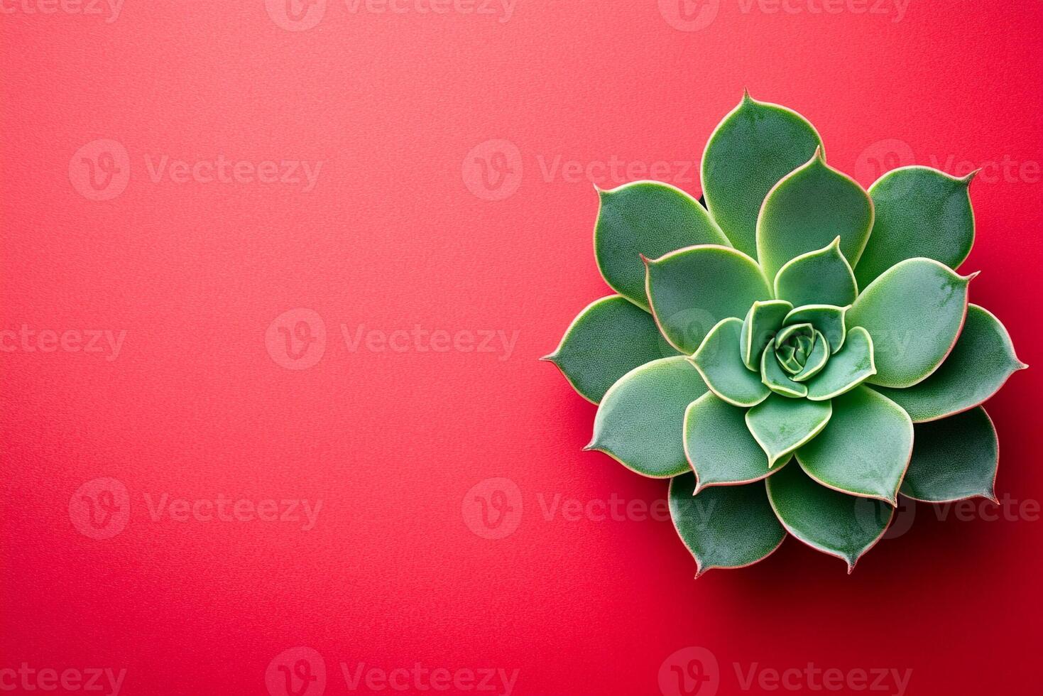 Top view photorealistic Houseleek, plant set on a vibrant background photo