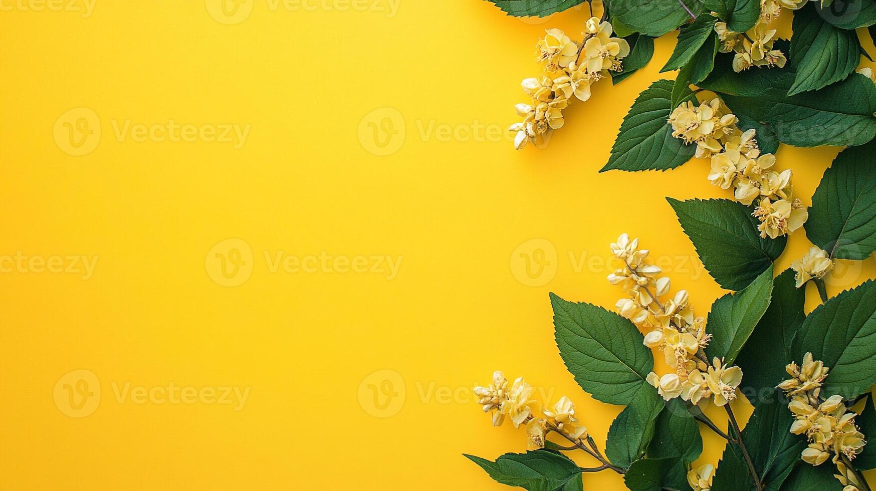 Top view Humulus on a vibrant background, plant setting photo
