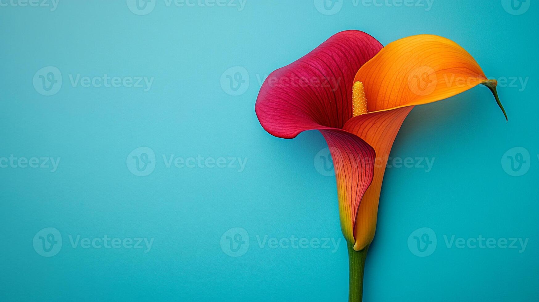 Top view Jackinthepulpit on a vibrant background, flower setting photo