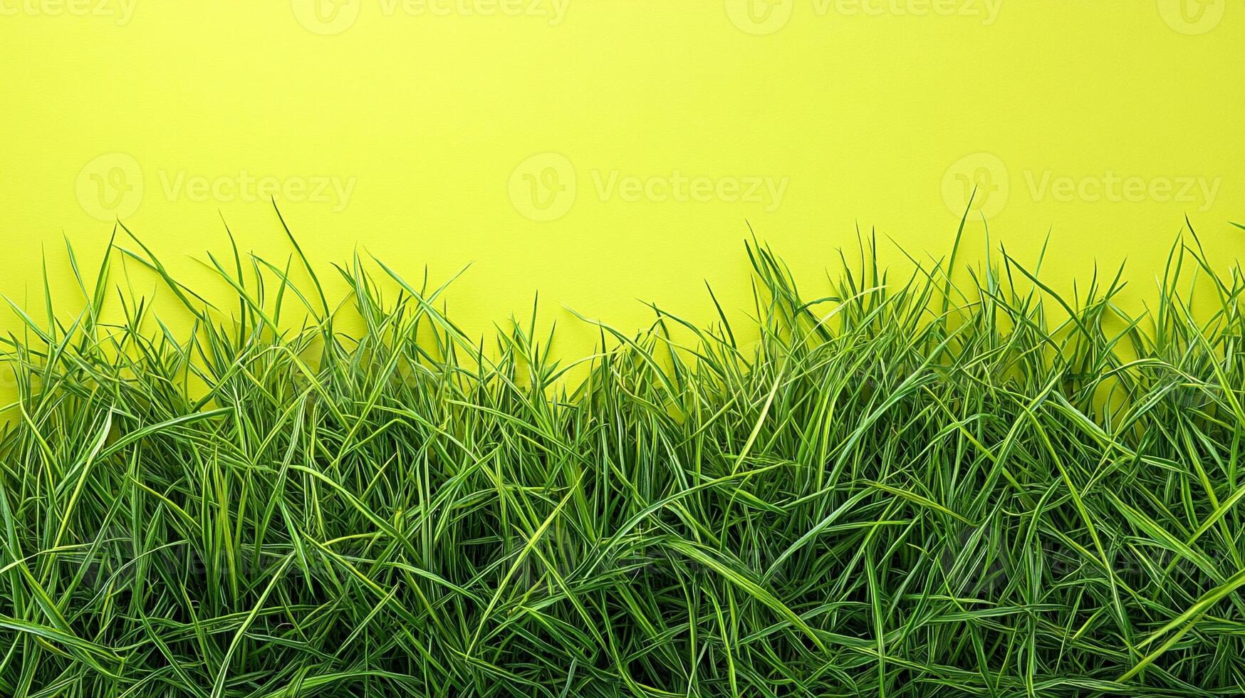 Japanese Forest Grass on a vibrant background, top view photorealistic plant photo