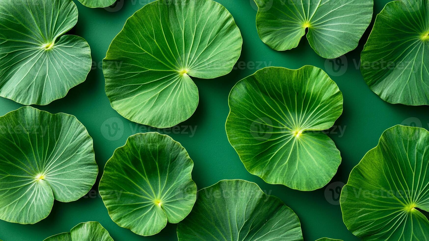 Top view photorealistic Kirengeshoma palmata, plant set on a vibrant background photo