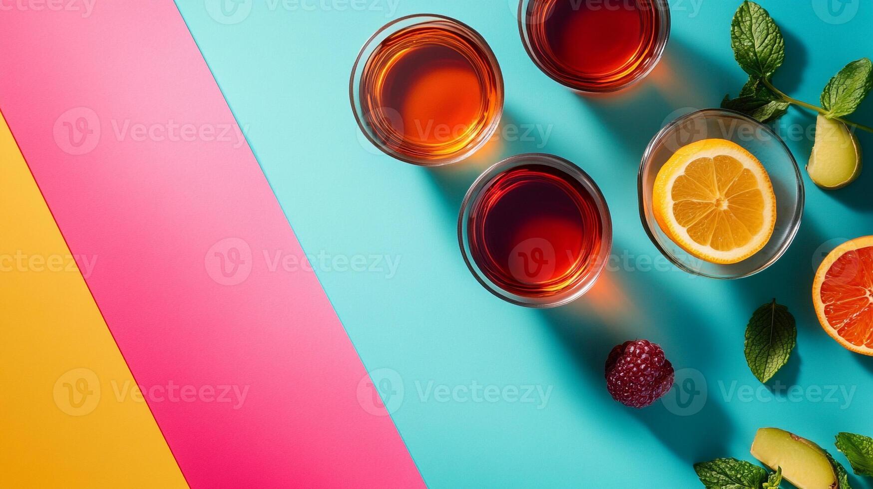 New Jersey Tea on a vibrant background, top view photorealistic plant photo