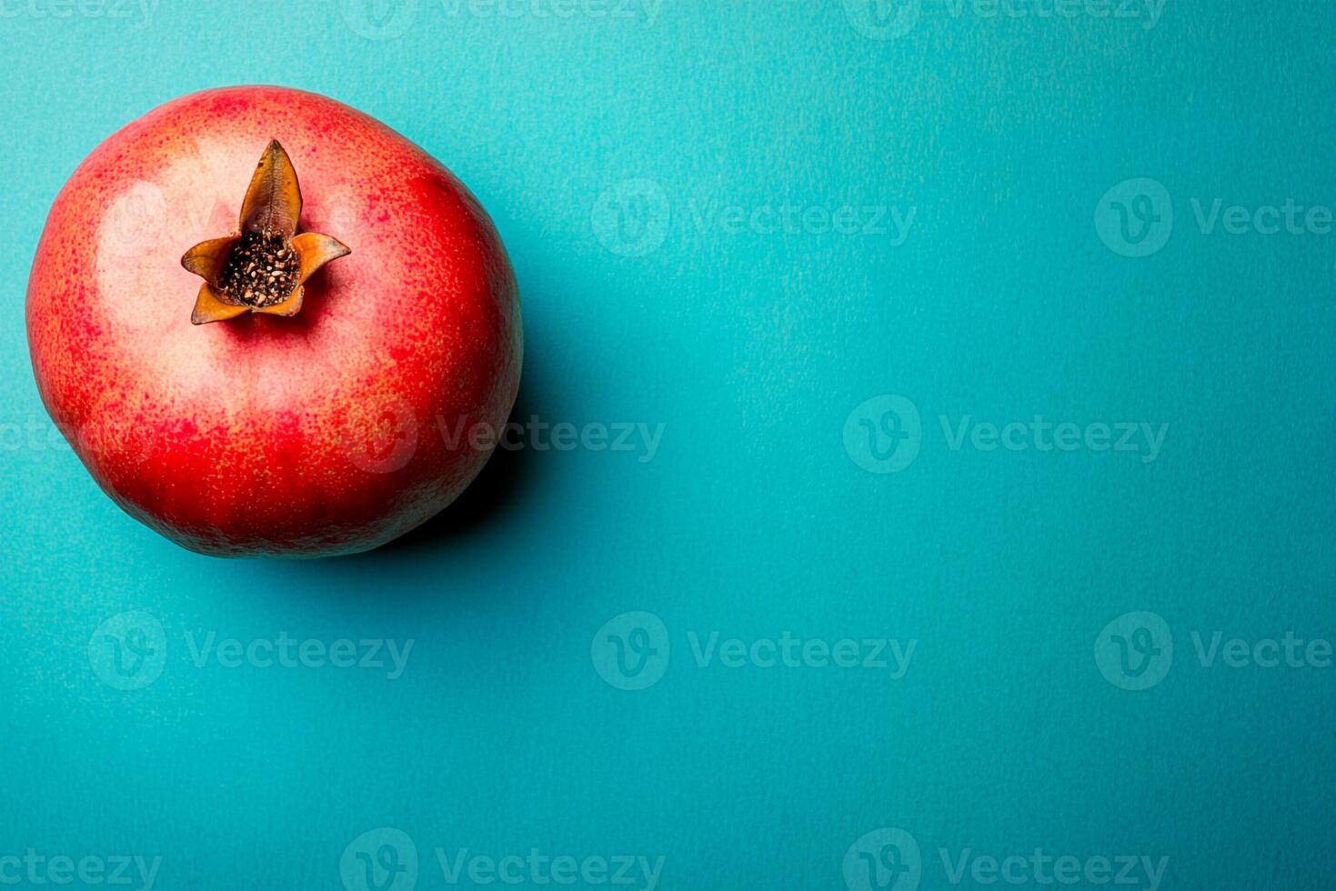 Top view photorealistic Pomegranate, plant set on a vibrant background photo