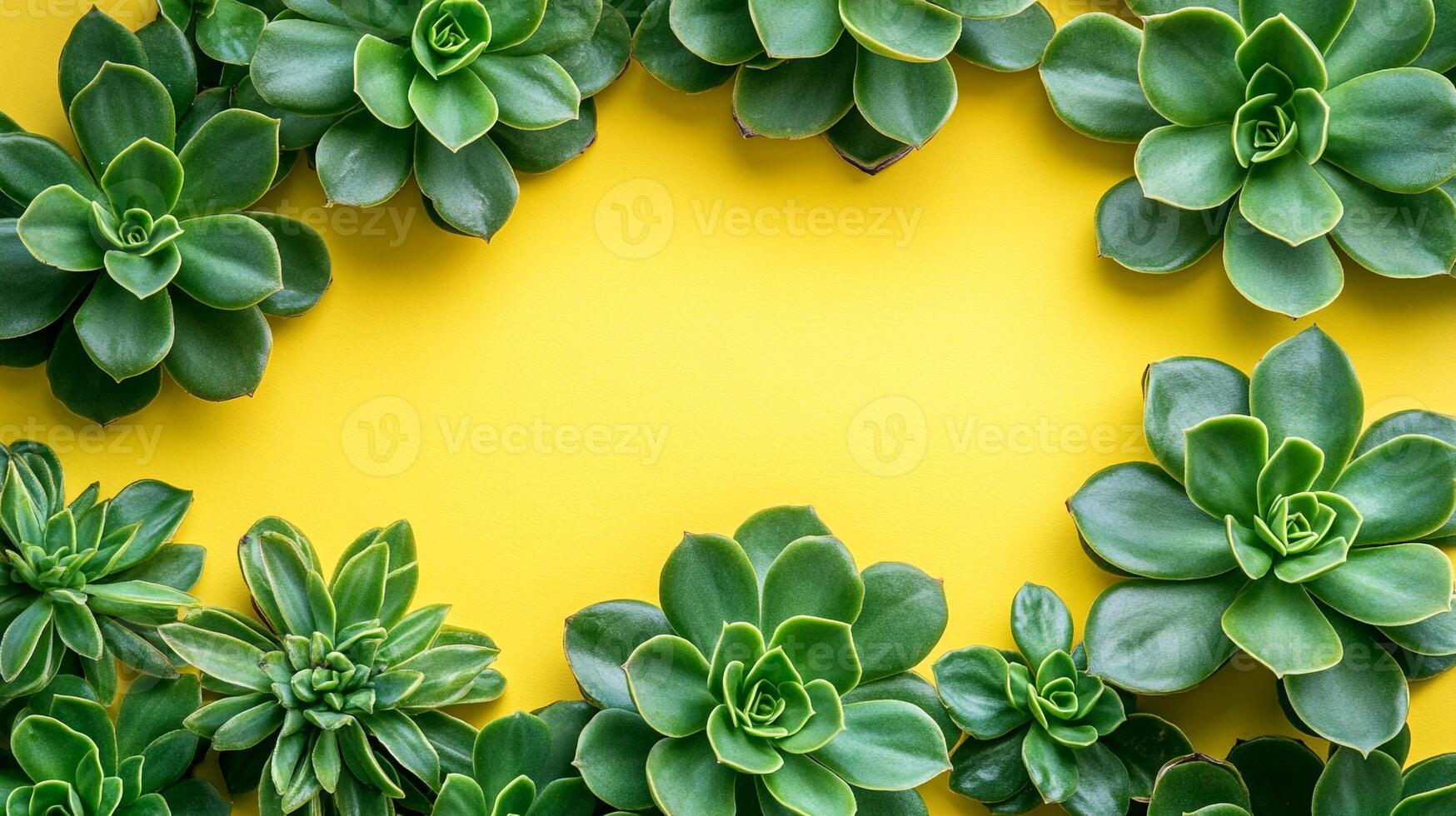 Top view photorealistic Sedum, plant set on a vibrant background photo