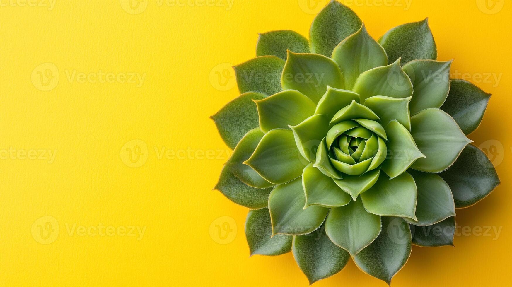 Sempervivum on a vibrant background, photorealistic top view Sempervivum plant photo
