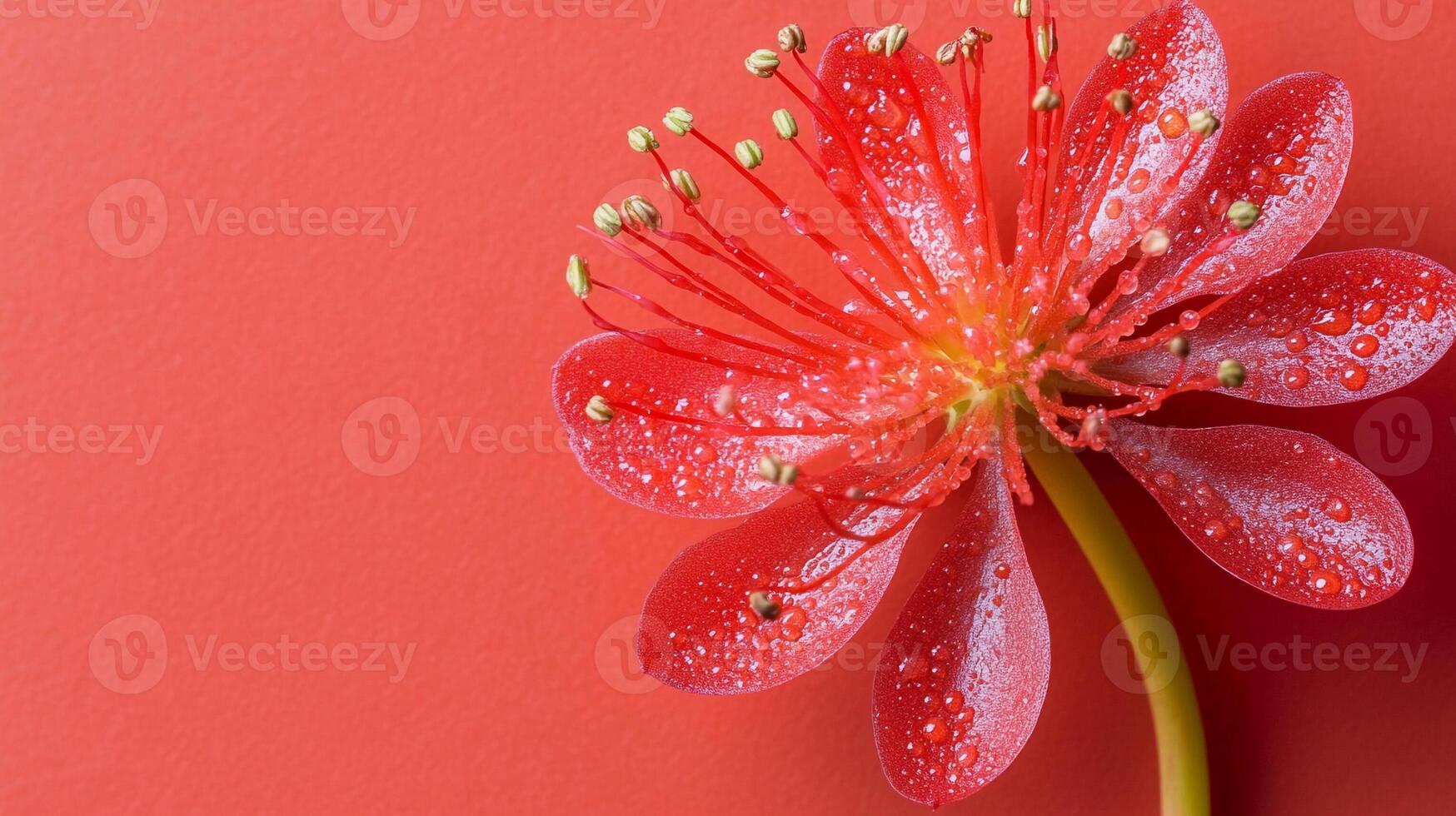 Top view photorealistic Sundew, plant set on a vibrant background photo